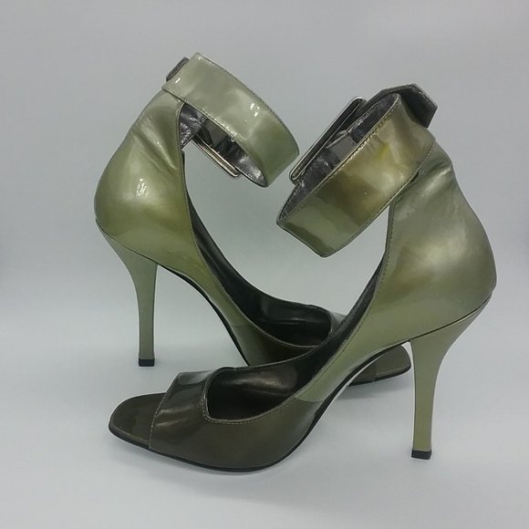 Marciano Patent Peep toe Ankle Cuff Heels - Picture 6 of 15